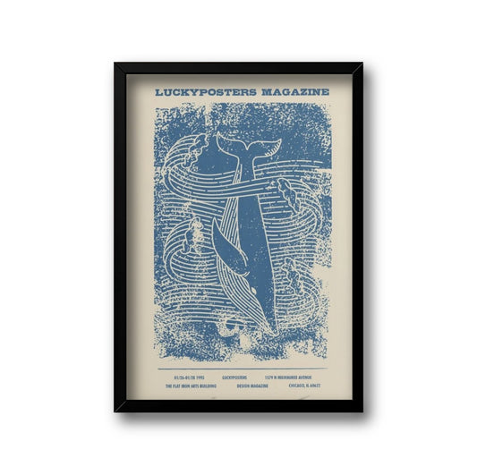 Blue fish wall art collection set