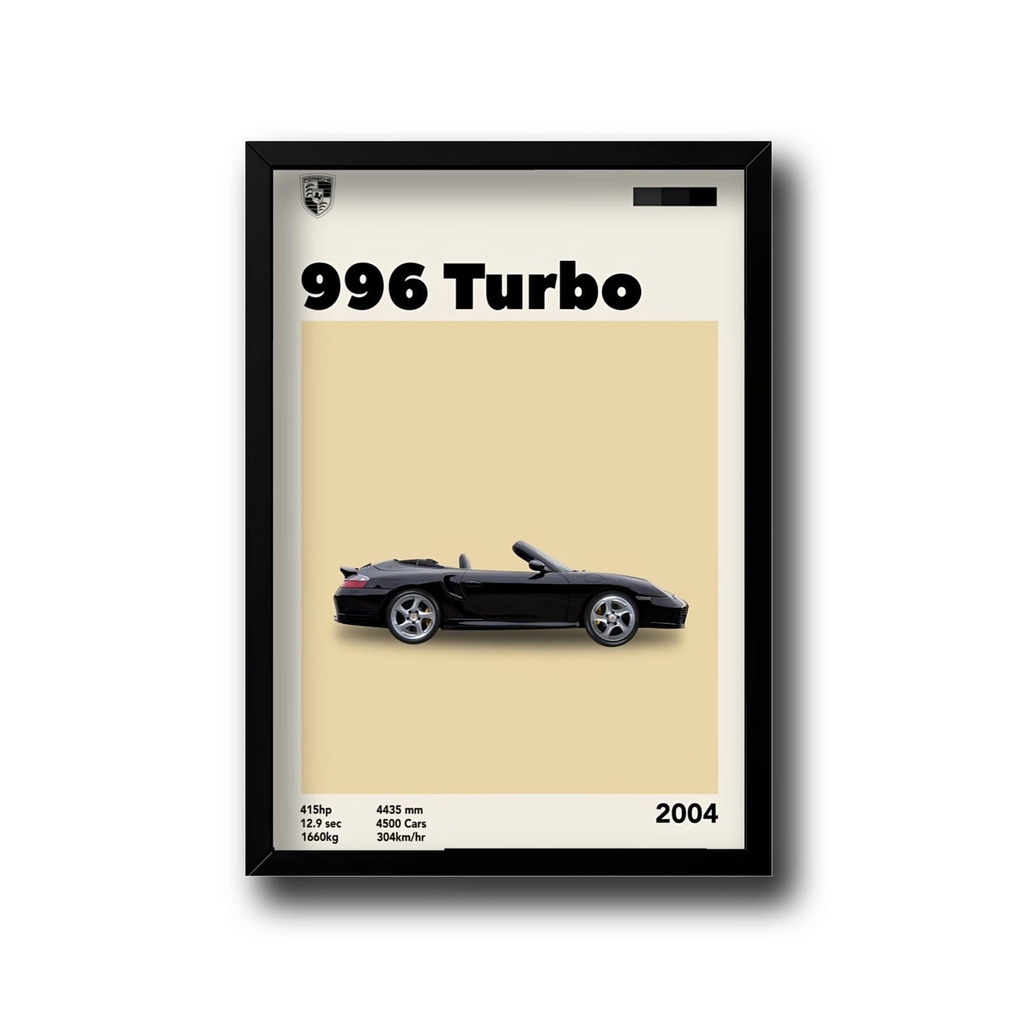 Black Porsche 996 turbo frame