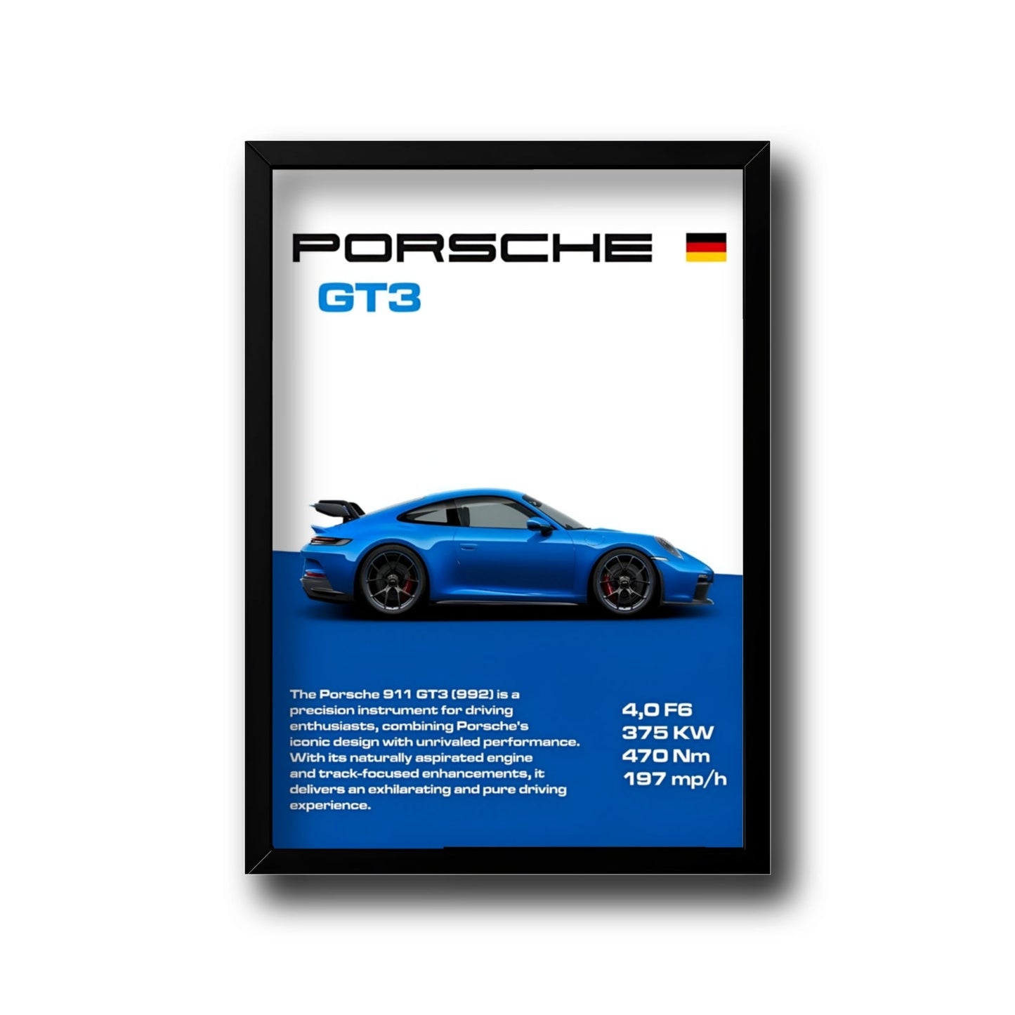 Blue Porsche GT3 frame