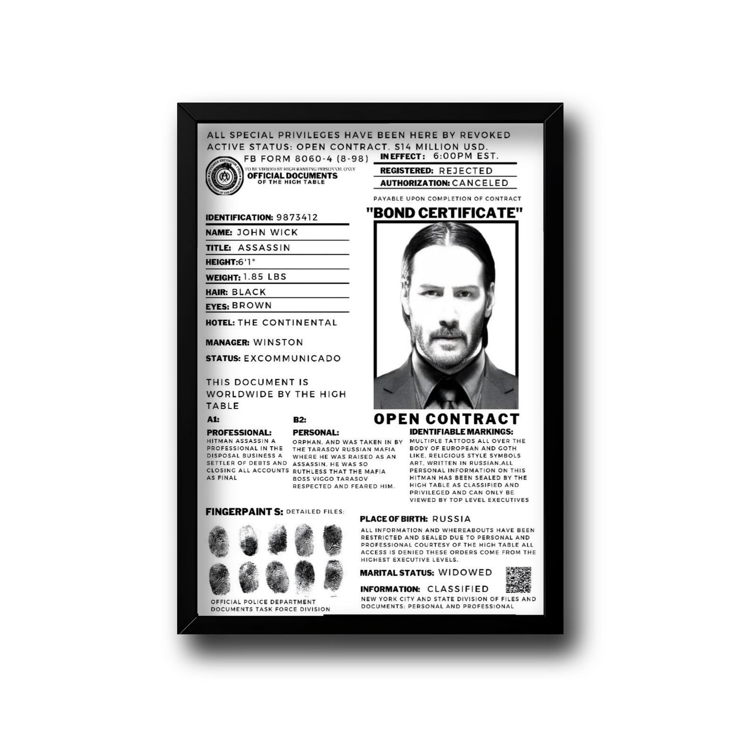 John wick frame