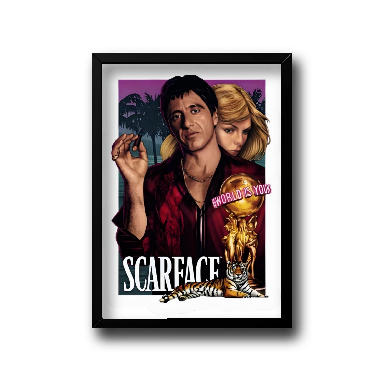 Scarface Photos With A Screen Printed Mat And Black Frame - Poster Plus Scarface Photos With A Screen Printed Mat And Black Frame - Poster Plus
