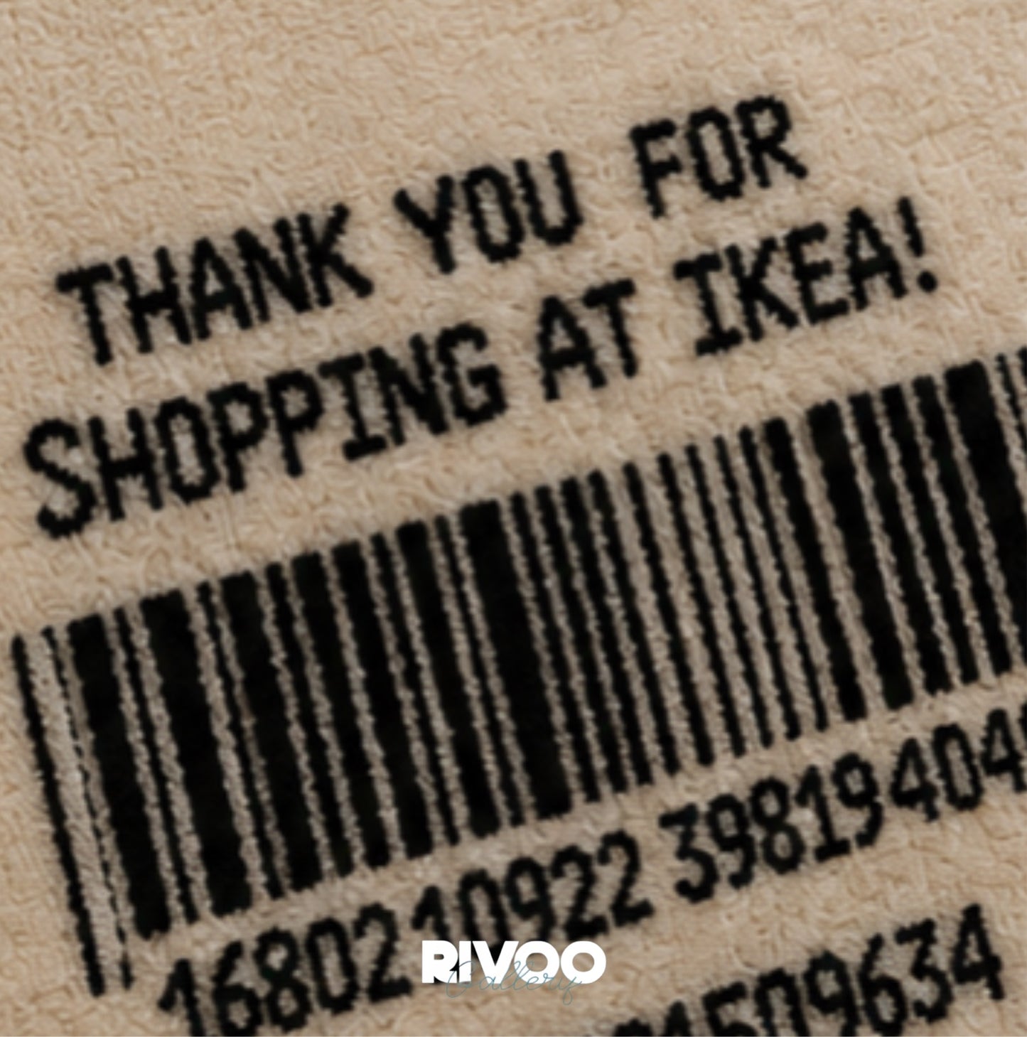 Close-up of IKEA Receipt Rug barcode detail