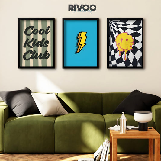 Retro smiley check collection set