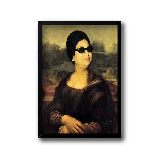 elsetmonalizaframe - Artistic portrait frame of Umm Kulthum as Mona Lisa