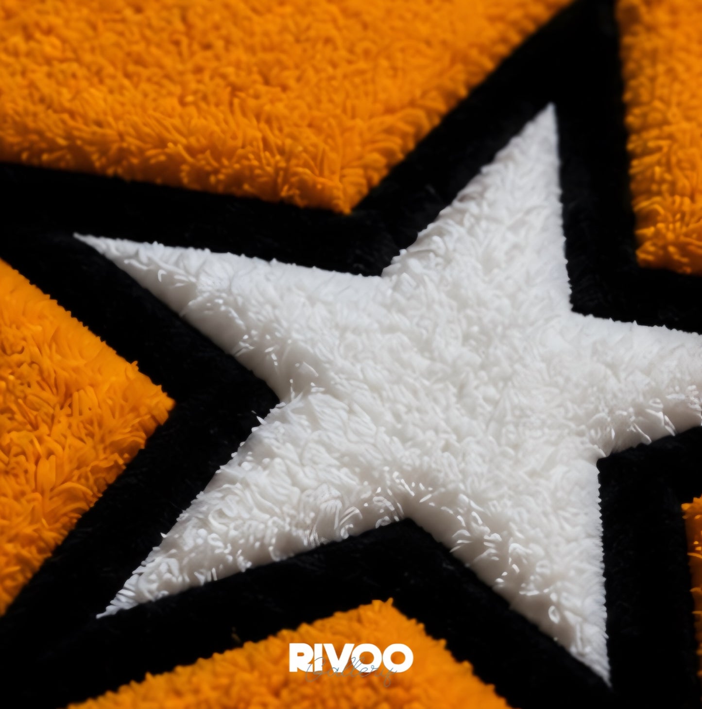 Orange Star Tufted Rug close-up