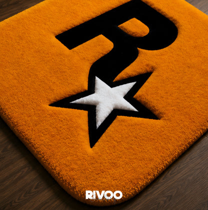Orange Star Tufted Rug detail