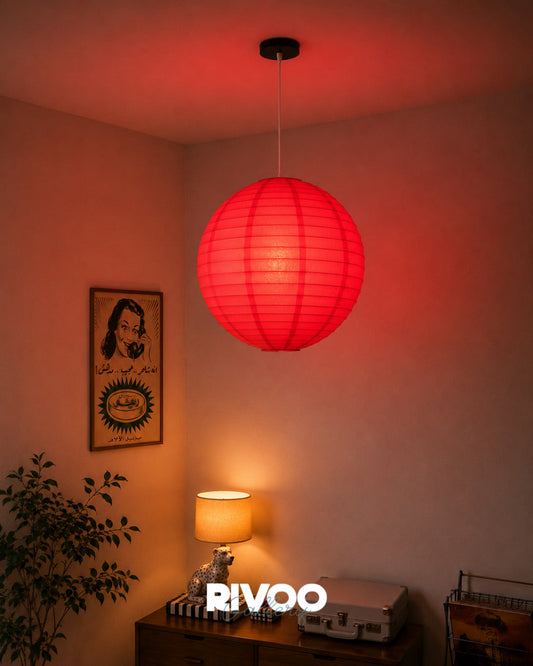 Paper Lampshade Red Lamp