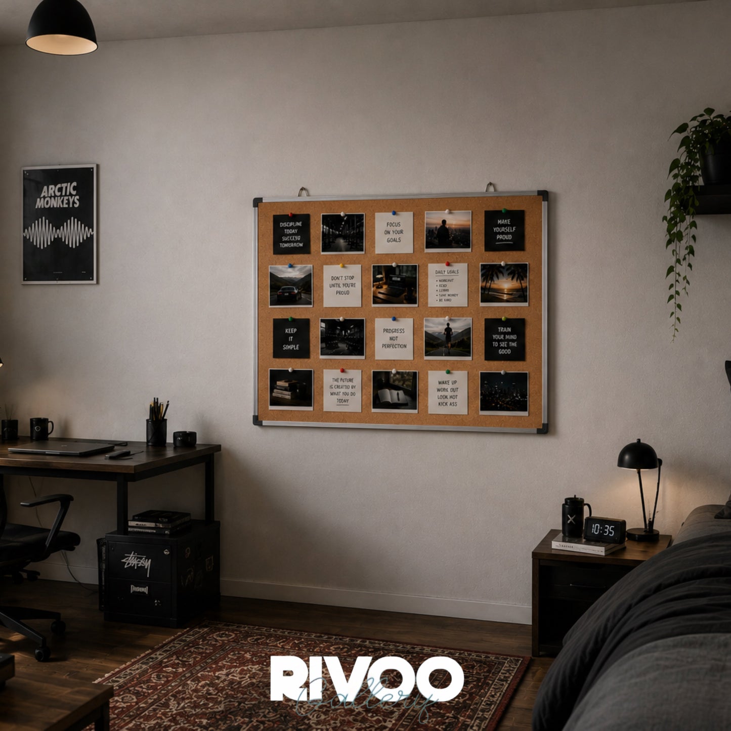 The Memory Board 60 x 90 cm cork board with metal frame